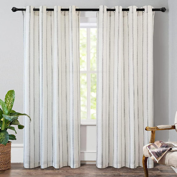 Rosalind Wheeler Aneea Linen Semi Sheer Curtain Pair Wayfair